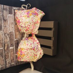 Victorias secret dream angels bra neon floral lace bombshell 32B push up